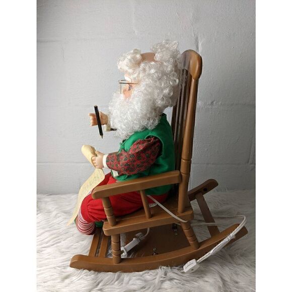 Santa's Best Animated Collectible Santa 18” Santa Claus in Moving Rocking chair - Picture 8 of 16